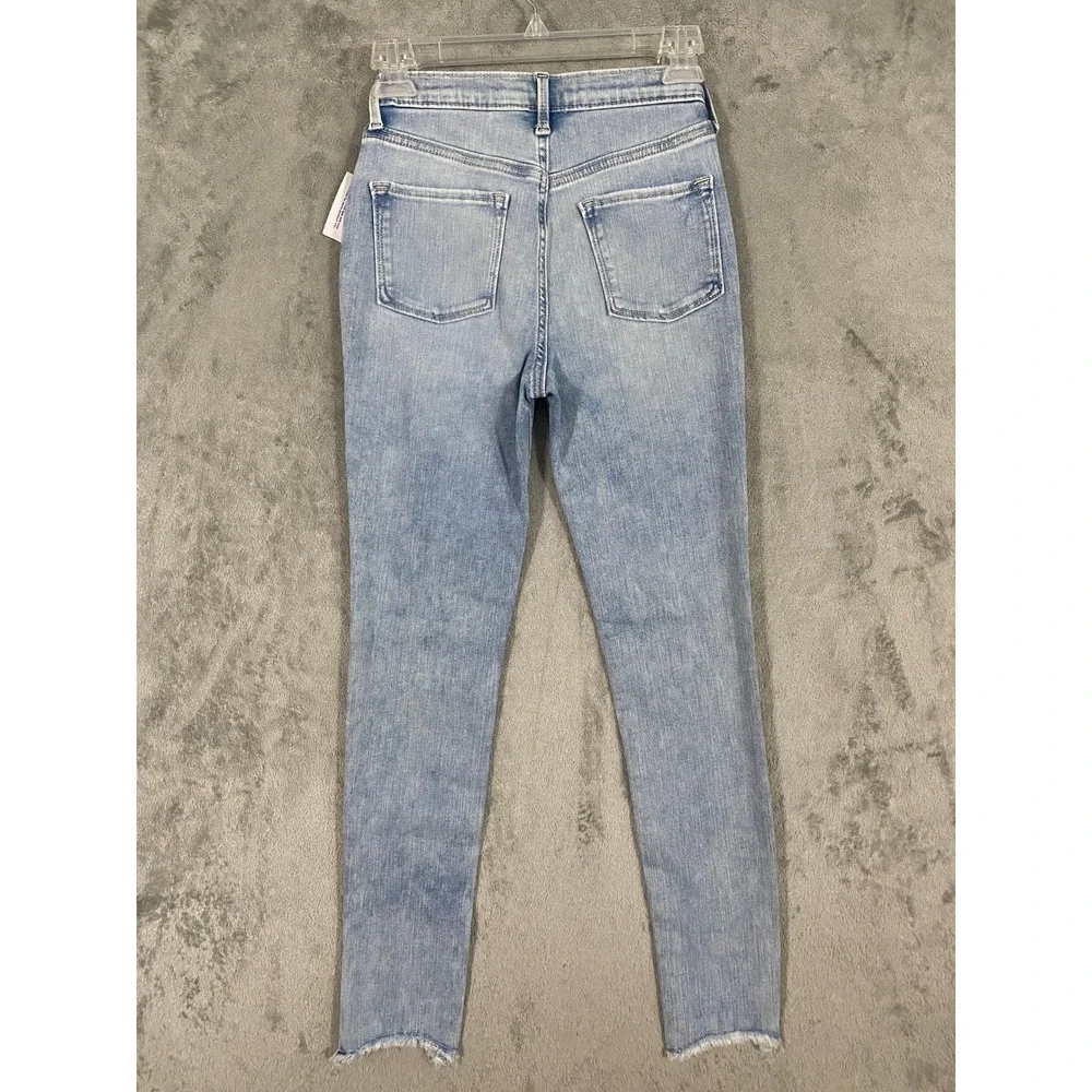 Old Navy Jeans Girls 14 Blue Rockstar High-Rise Skinny Frayed Hem Adjustable NEW